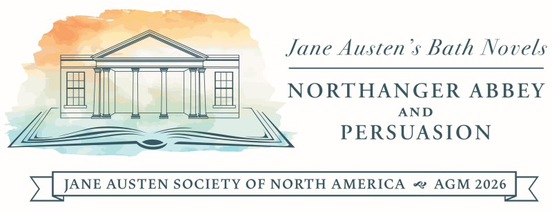 2026 AGM Logo: a line sketch of the Bath Assembly Rooms sitting on an open book