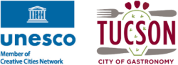 Logos of Unesco and Tucson: City of Gastronomy