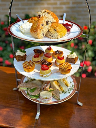 3-tier stand set up for a High Tea.