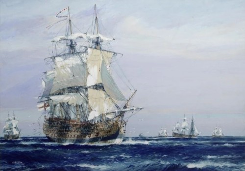 HMS Namur Painting of HMS Namur